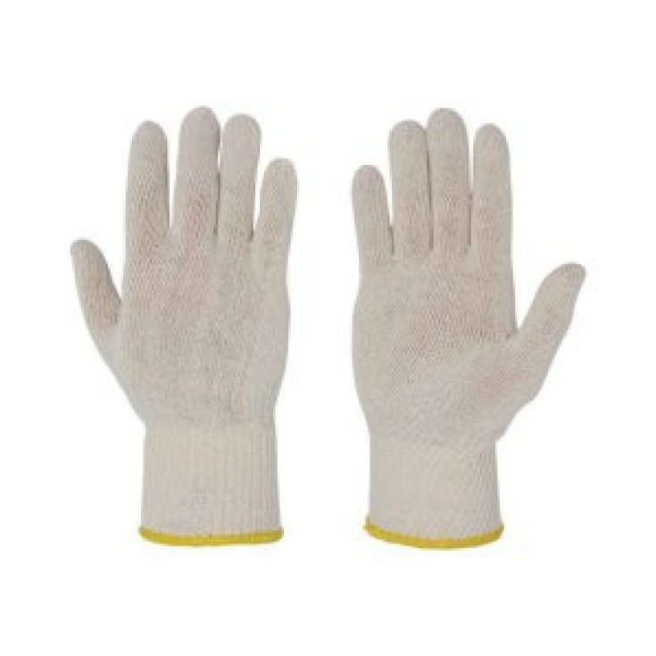Farmacare Guanti Filo Cotone con Polsino Elasticizzato Taglia S