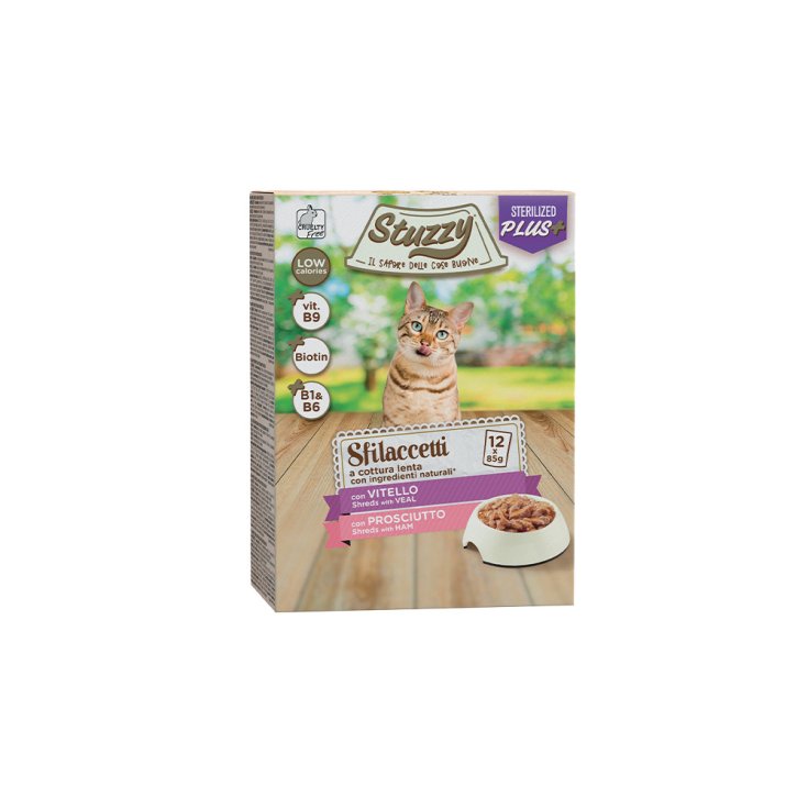 Stuzzy Sfilaccetti Gatto Sterilizzato Vitello e Prosciutto