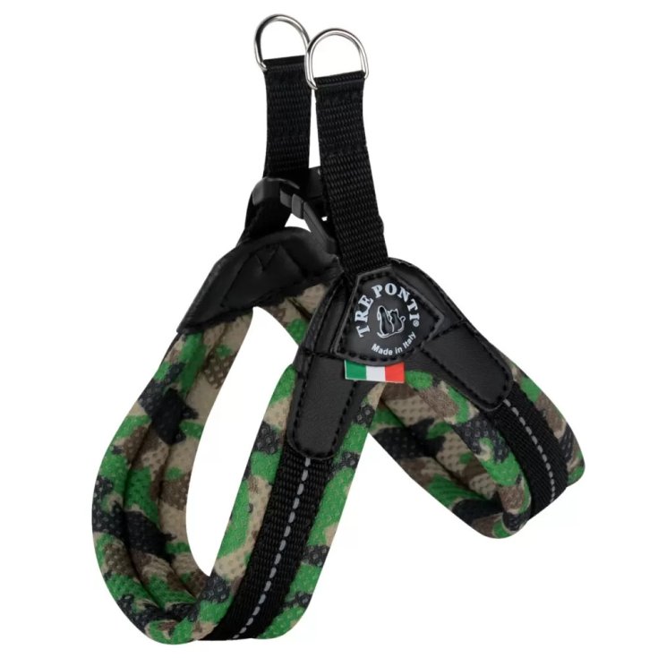 Tre Ponti Easy Fit Click Pettorina per Cani Verde Camo 2,5