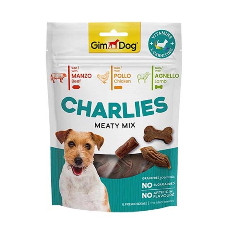 Gimborn Charlies Meaty Mix Snack Cani Manzo Pollo Agnello 70g