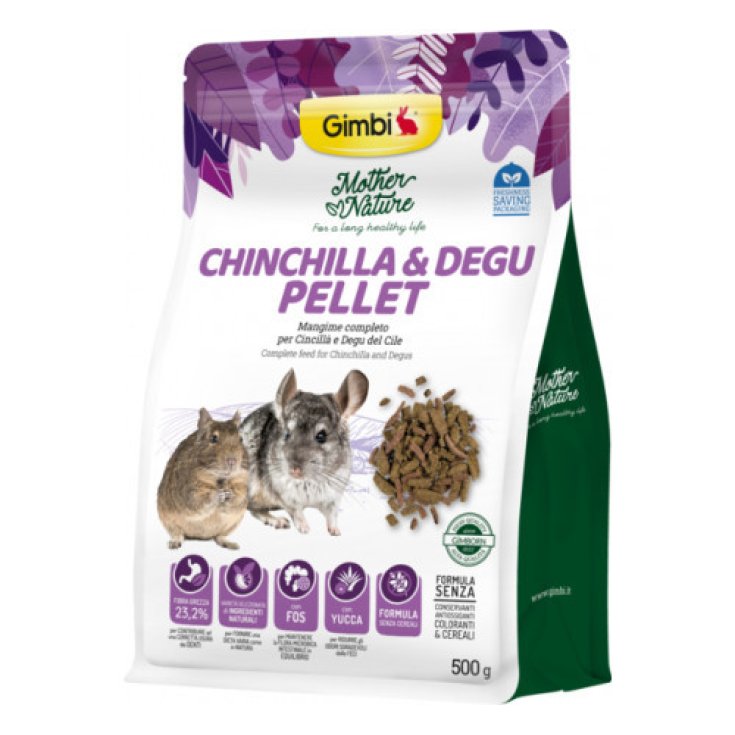 Gimbi Mother Nature Pellet per Cincill&agrave; e Degu 500g