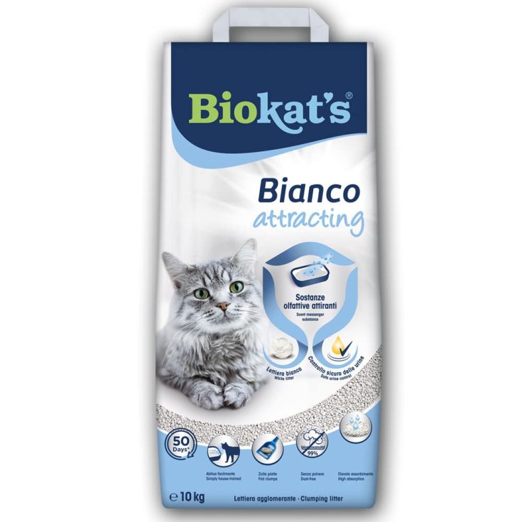 Biokat's Bianco Lettiera Attraente in Argilla Naturale 10kg