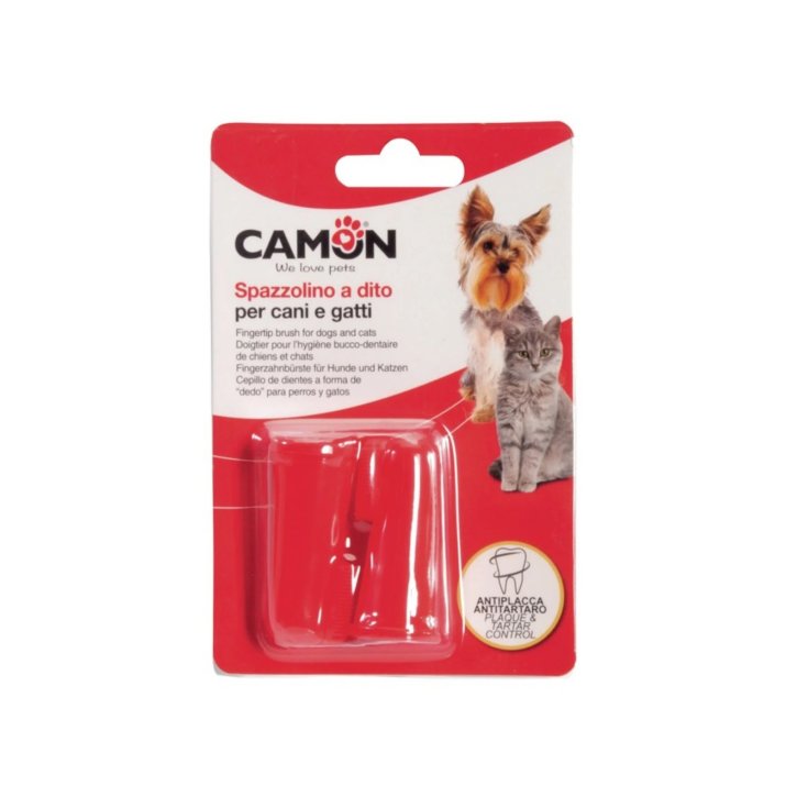 Camon Spazzolino da Dito per Cani e Gatti, 2 Pezzi