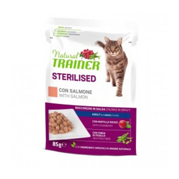 Natural Trainer Alimento Umido Gatti Sterilizzati Salmone, 85G