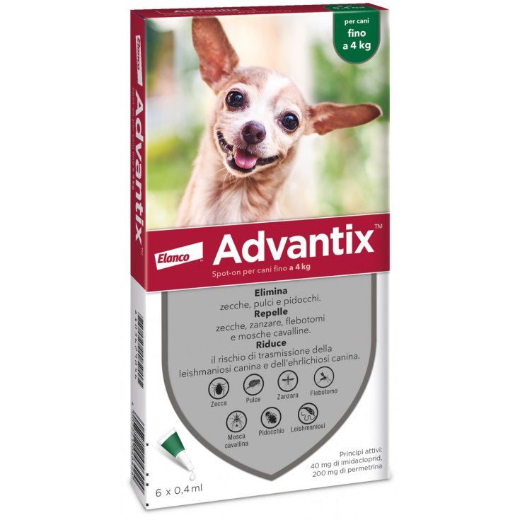 Advantix Spot On 6 Pipette - Verde 0-4 Kg