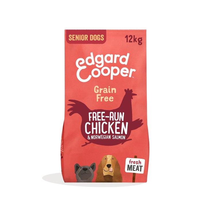 Senior Carne Fresca di Pollo Allevato a Terra e Salmone Norvegese Senza Cereali - 12KG