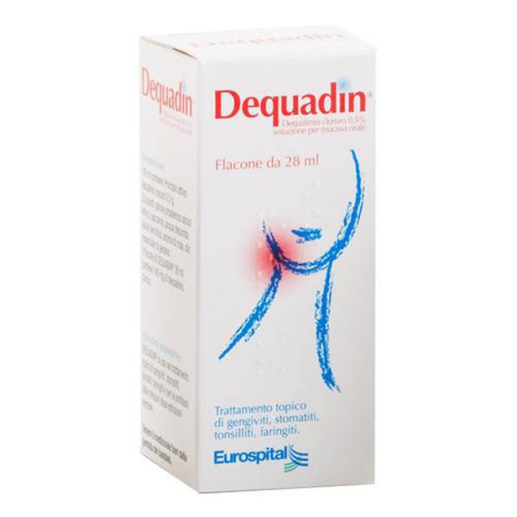 Eurospital Dequadin Soluzione Per Mucosa Orale Trattamento Gengiviti Stomatiti Tonsilliti Flacone 28ml