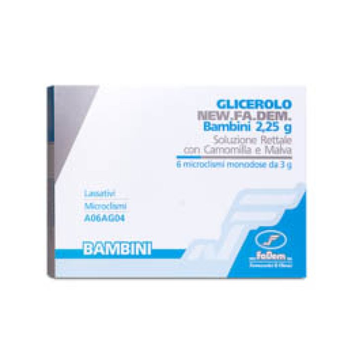 FaDem Glicerolo Bambini 2,25g Soluzione Rettale Con Camomilla E Malva 6 Contenitori Monodose