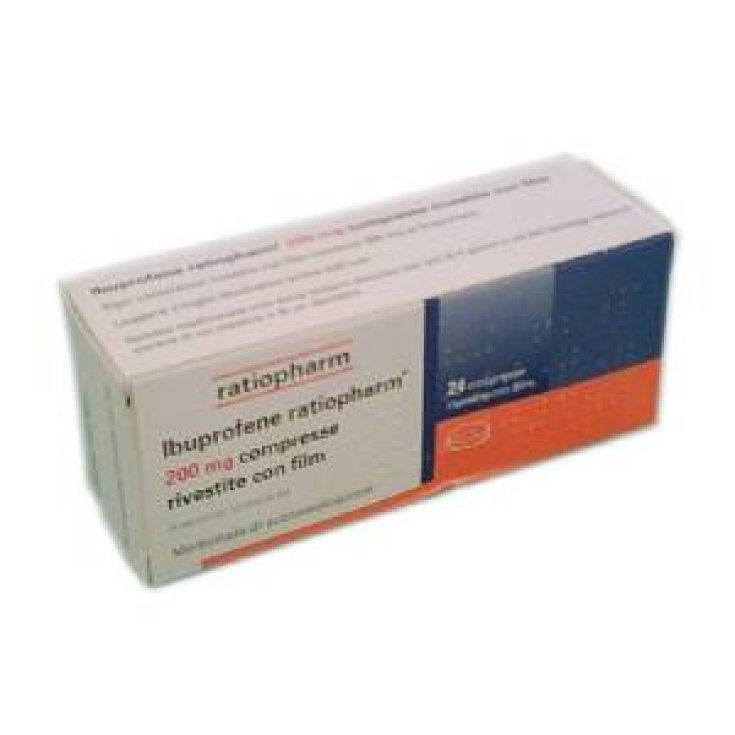 Ibuprofene RatioPharm 200mg 24 Compresse Rivestite Ibuprofene RatioPharm 200mg 24 Compresse Rivestite