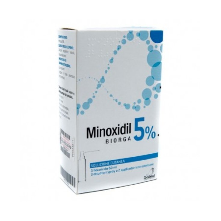 Minoxidil Biorga 5% Soluzione Cutanea 3x60 ml