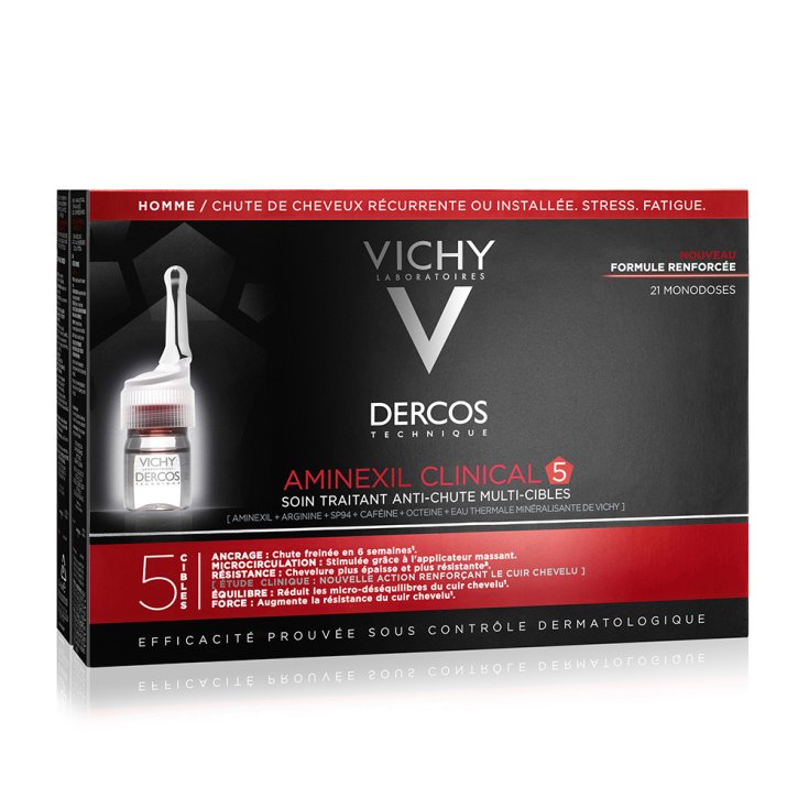 Vichy Dercos Aminexil Intensive 5 - trattamento anticaduta per uomo 21 fiale 21 x 6 ml