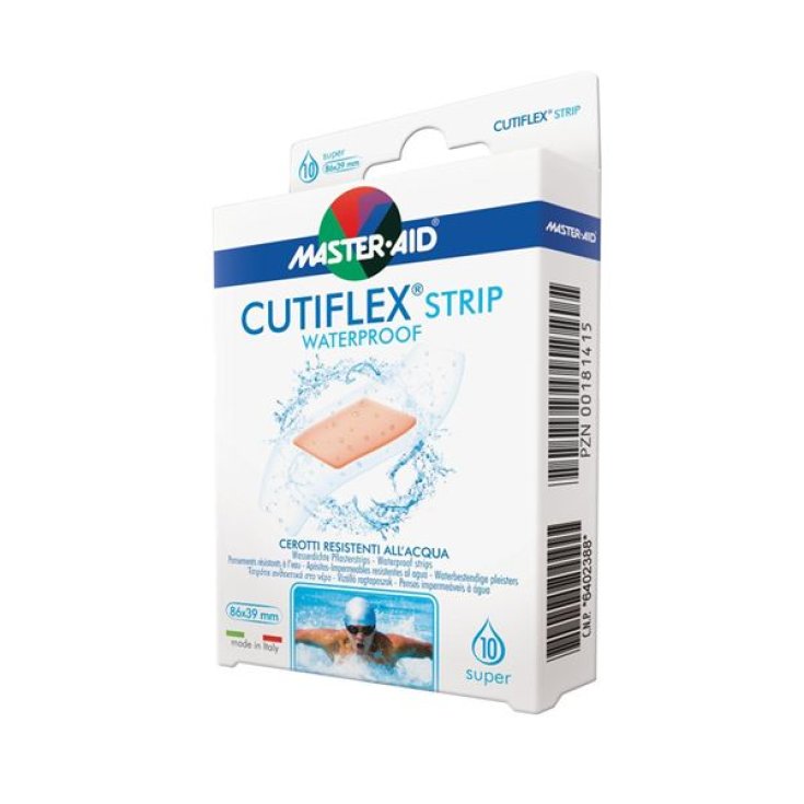 Master-Aid&reg; Cutiflex&reg; Strip Waterproof Cerotti Resistenti All'Acqua Misura Media 78x20mm 10 Pezzi