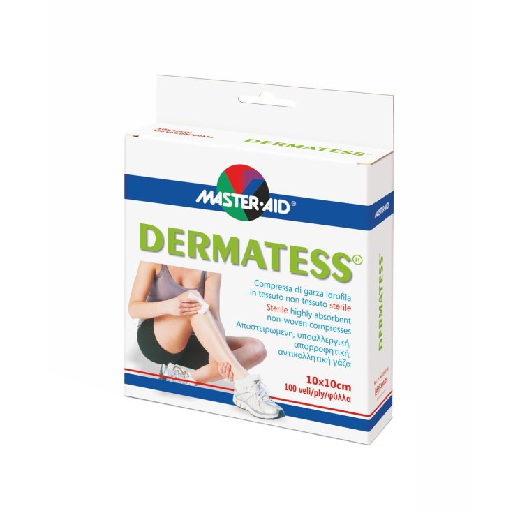 Master-Aid&reg; Dermatess&reg; Compressa Di Garza Idrofila In Tessuto Non Tessuto Sterile 10x10cm 100 Pezzi