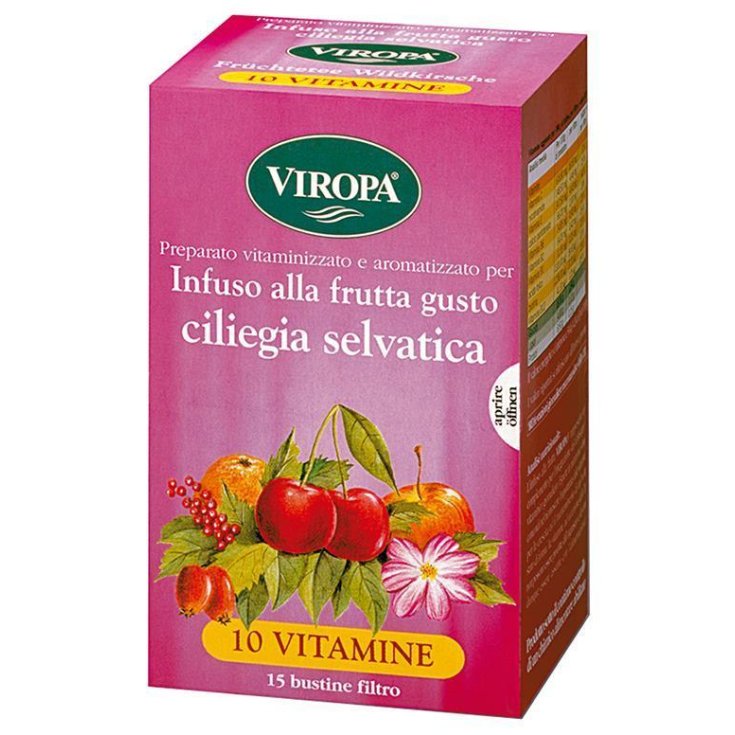 Viropa-10 Vitamine Vitamintee Ciliegia Selvatica Infuso Alla Frutta Con Vitamine 15 Bustine