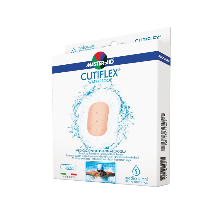Master-Aid&reg; Cutiflex&reg; Waterproof Medicazioni Resistenti All'Acqua 10x12cm 5 Pezzi