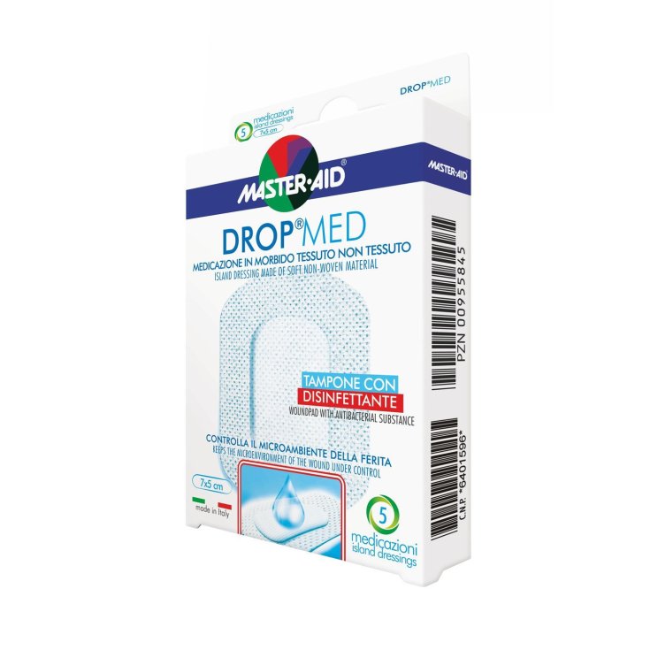 Master-Aid&reg; Drop&reg; Med Medicazione In Morbido Tessuto Non Tessuto 10,5x20 cm 5 Pezzi
