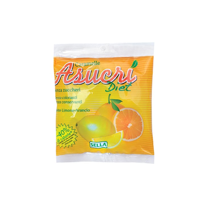 Sella Asucr&igrave;-Diet Caramelle Senza Zucchero Gusto Arancio Limone 40g