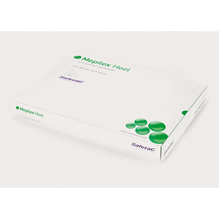 M&ouml;lnlycke&reg; Mepilex&reg; Heel Medicazione In Schiuma Assorbente Con Safetac&reg; Misura 13x20cm 5 Pezzi