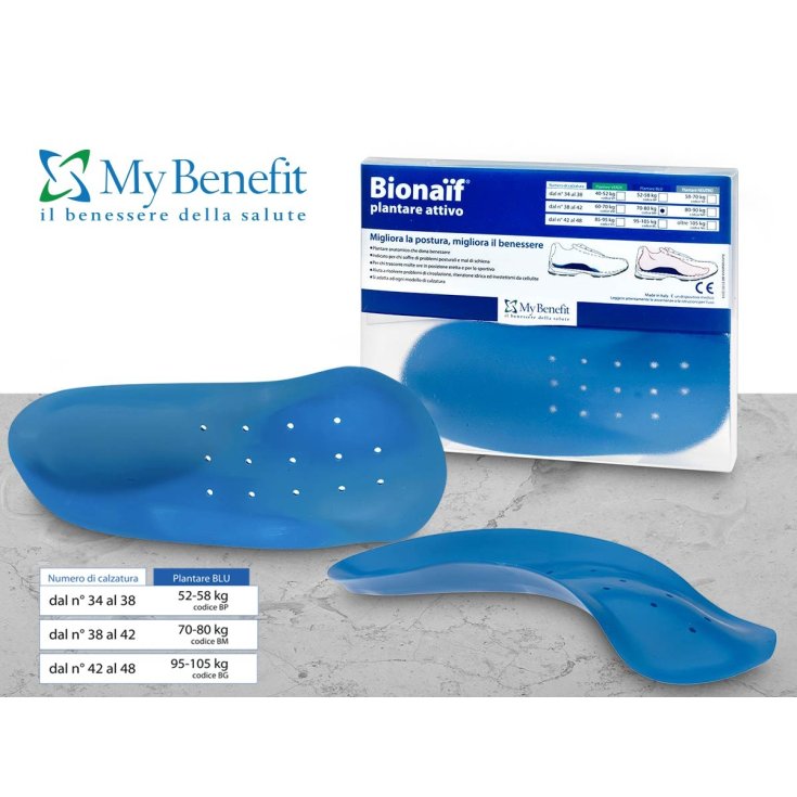 Bionaif My Benefit Plantare Attivo Colore Blu Misura Piccola 2 Plantari