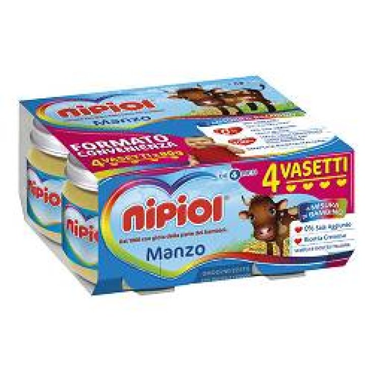 Nipiol Omogeneizzati di Carne Manzo con Cereali 4x80g