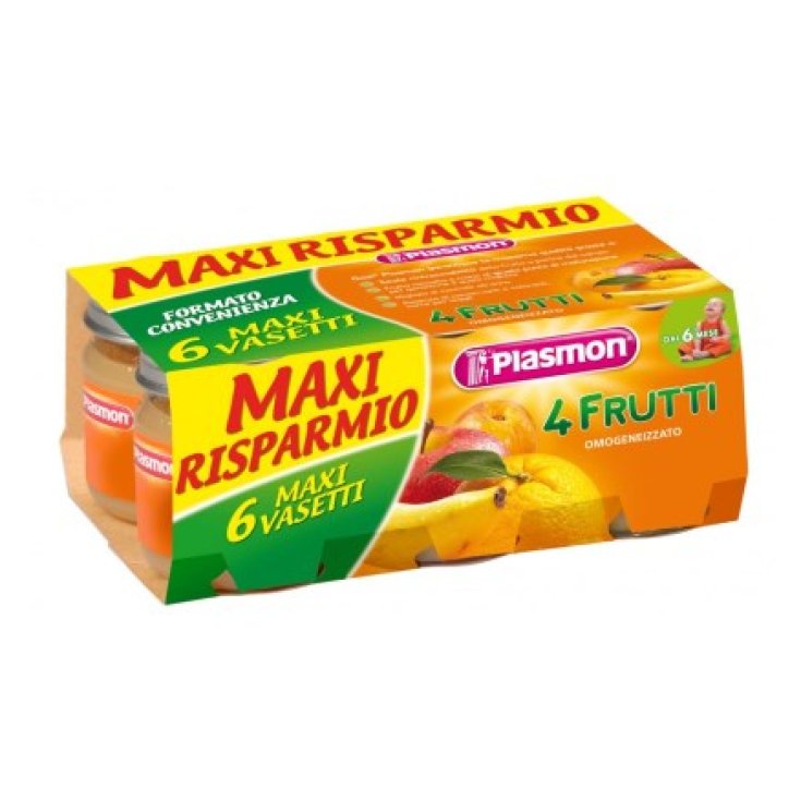Plasmon Omogeneizzato Di Frutta 4 Frutti  6x104g