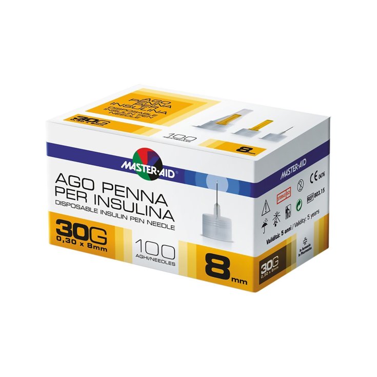 Master-Aid&reg; Ago Penna Per Insulina 30G 0,30x8mm 100 Pezzi