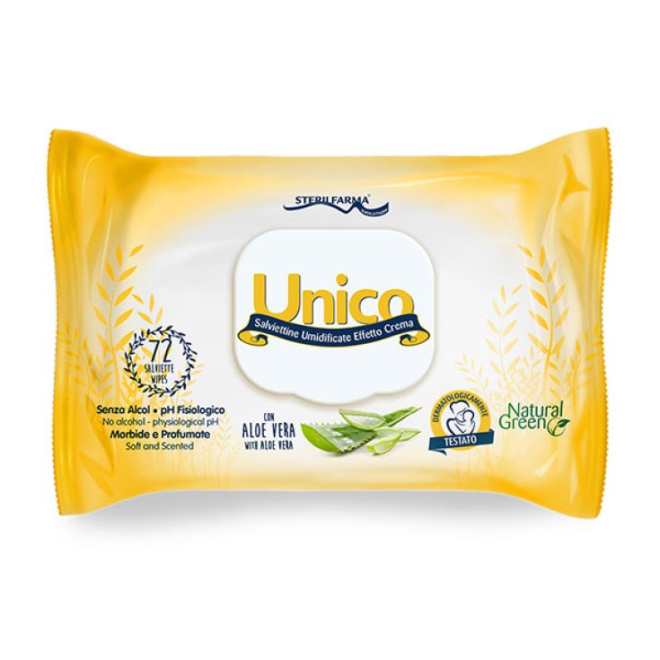 Sterilfarma&reg; Unico Salviettine Umidificate Effetto Crema 72 Pezzi