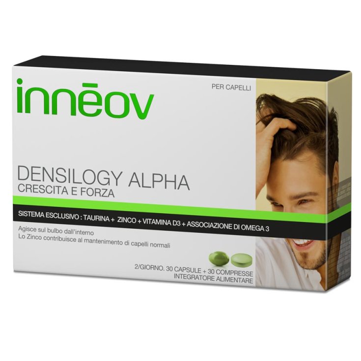 Inn&eacute;ov Densilogy Alpha Integratore Alimentare Per Capelli Uomo 30 Capsules + 30 Compresse