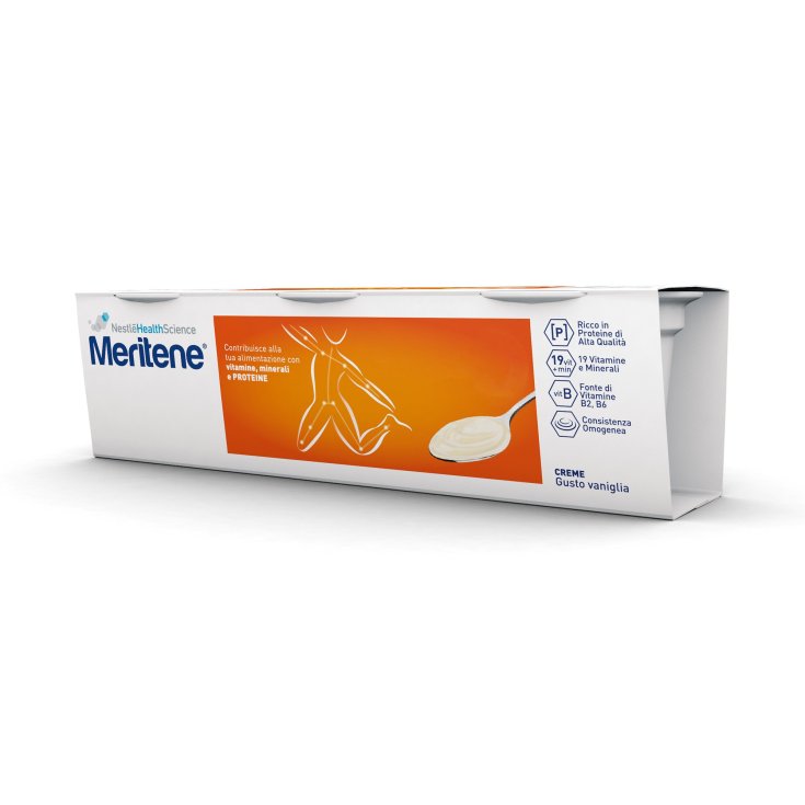 Nestl&eacute; Health Science Meritene Forza e Vitalit&agrave; Creme Vaniglia Dessert Iperproteico E Ipercalorico Facile Da Deglutire 3 x125g