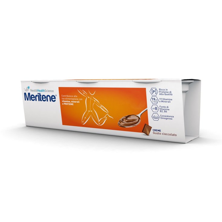 Nestl&eacute; Heath Science Meritene Forza e Vitalit&agrave; Creme Cioccolato Dessert Iperproteico E Ipercalorico Facile Da Deglutire 3x125g