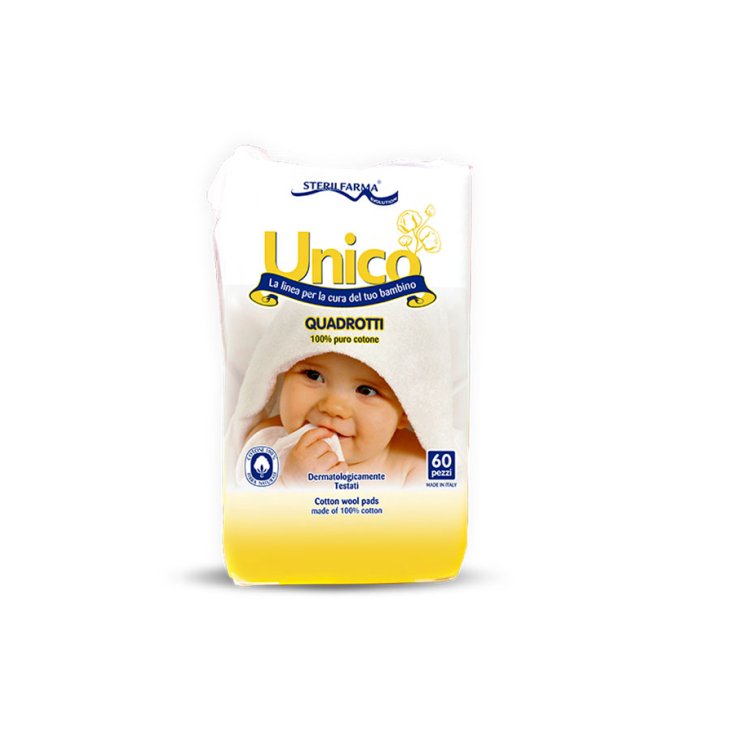 Sterilfarma&reg; Unico Quadrotti 100% Puro Cotone 60 Pezzi