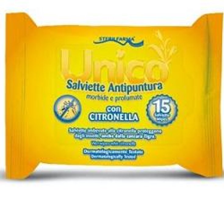 Sterilfarma&reg; Unico Salviettine Anti Puntura Con Citronella 15 Pezzi