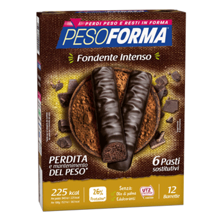 Pesoforma Pasto Sostitutivo Barrette Double Dark Cioccolato Fondente Intenso 12 Barrette