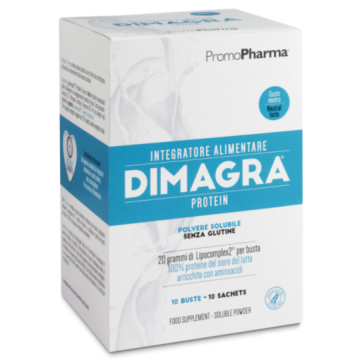 Promopharma Dimagra Protein Integratore Alimentare Gusto Cacao 10 Bustine