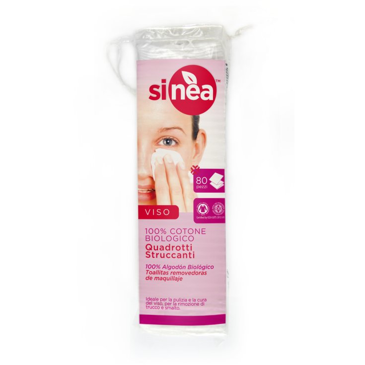 Sinea Quadrotti Struccanti  Cotone Idrofilo Biologico 80Pezzi