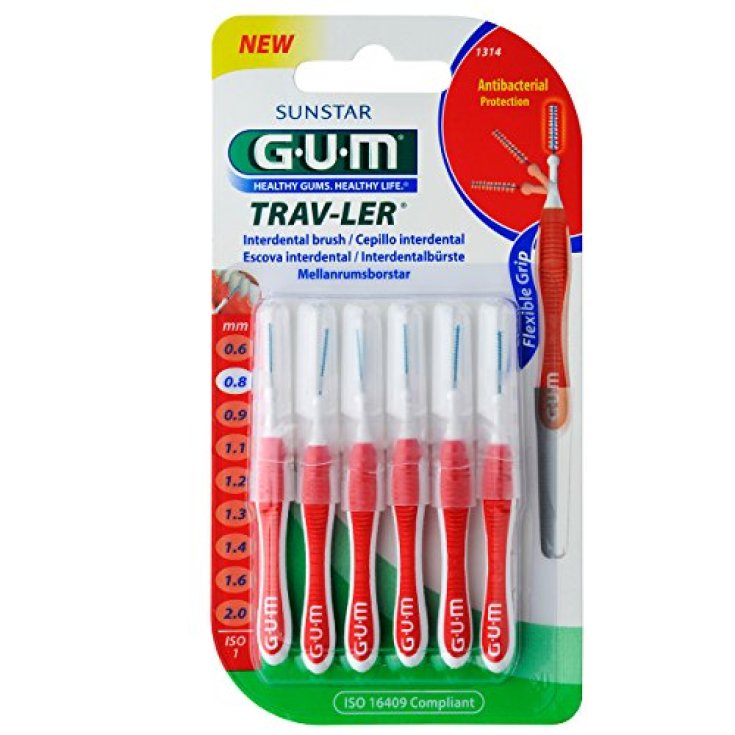 Sunstar Gum Trav-Ler Interdental Brush Iso1 1314 0,8mm 6 Unit&agrave;