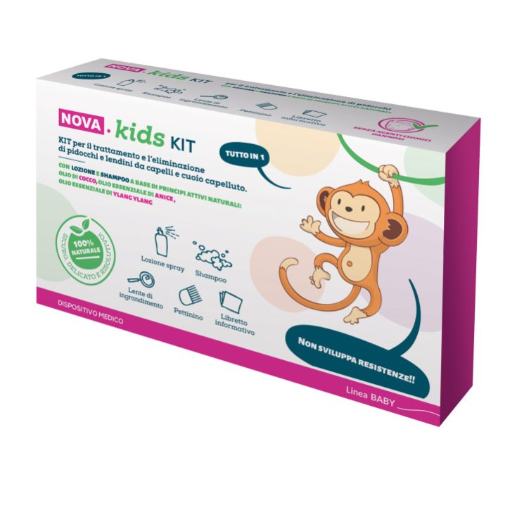 Nova Argentia Nova.Kids Tutto In 1 Lozione Spray+Shampoo+Pettinino+Manuale 1 Kit