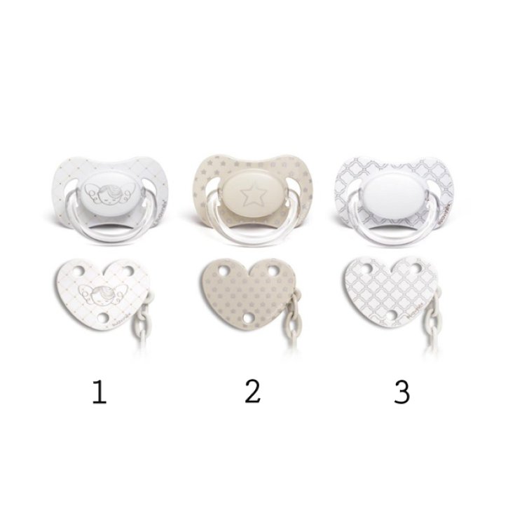 Suavinex White Succhietto Anatomico Silicone 6-18Mesi + Clips Portasucchietto