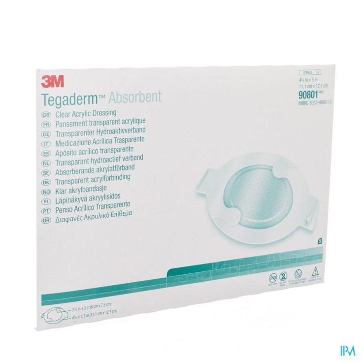 3M Tegaderm Absorbent Medicazione 11x12,7cm 5 Pezzi