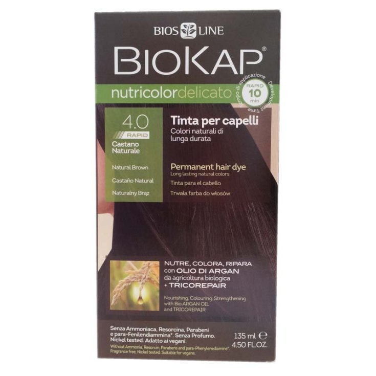 Bios Line Biokap Nutricolor Tinta Per Capelli Delicata Colore 4,00 Castano Naturale