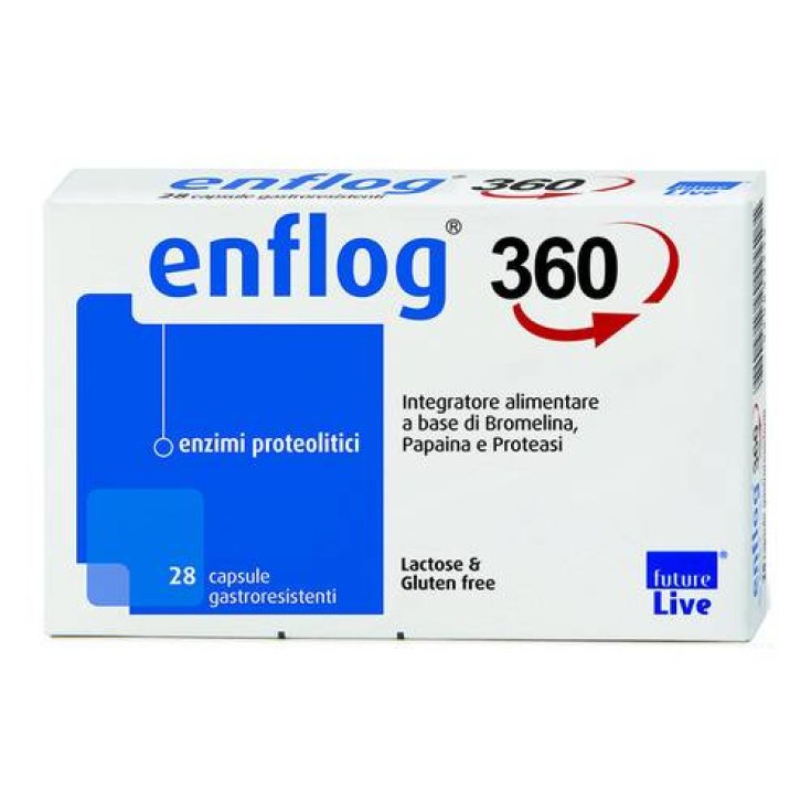 Enflog 360 Enzimi Proteolitici Integratore Alimentare 28 Capsule Gastroresistenti