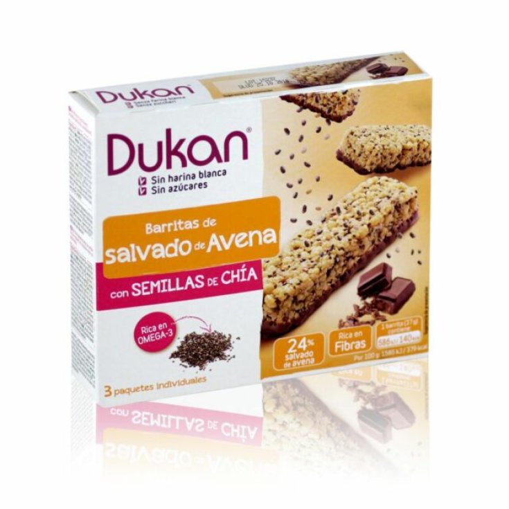 Barrette Crusca D'Avena con Semi di Chia Dukan 3 Pezzi