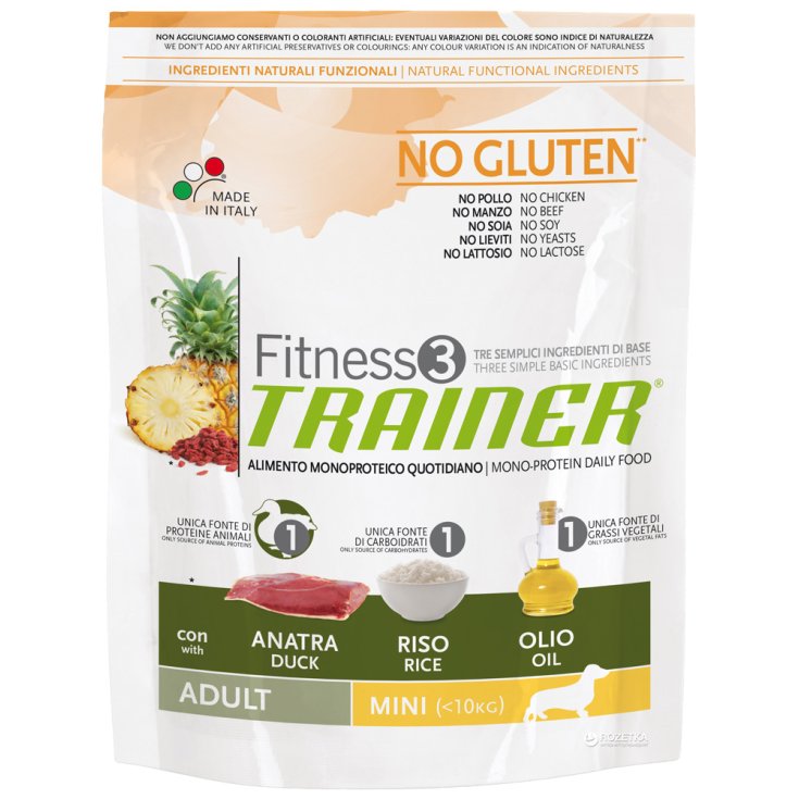 Trainer Fitness3 Adult Mini Mangime Secco Per Cani Con Anatra Riso E Olio 800g