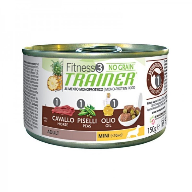 Trainer Fitness 3 Adult Mini Mangime Umido Con Cavallo Piselli E Olio 150g