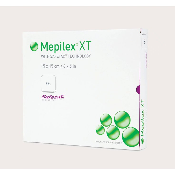 M&ouml;lnlycke&reg; Mepilex&reg; XT Medicazione In Schiuma Con Safetac&reg; Misura 15x15cm 25 Pezzi