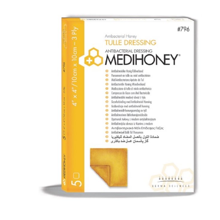 Integra Medihoney Tulle Dressing 10x10cm 5 Pezzi