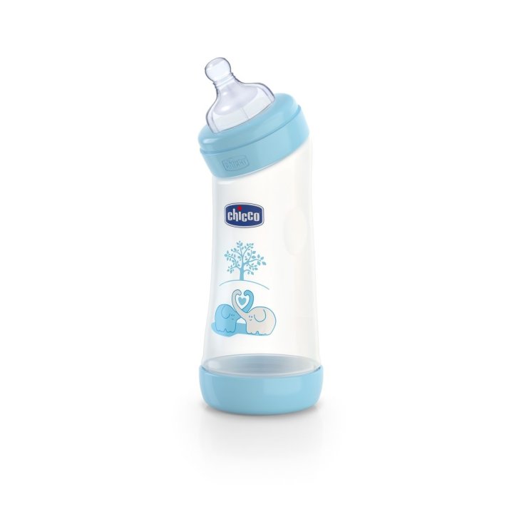 Chicco  Biberon Benessere   Angolato Polipropilene E Silicone Boy 250ml +0Mesi