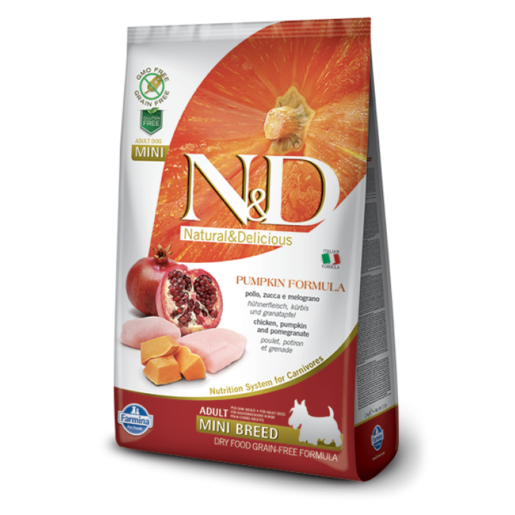Natural & Delicious Pumpkin Grain Free Adult Mini con Pollo, Zucca e Melograno - 7KG