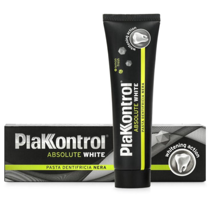Plakkontrol Absolute White Dentifricio Nero Ad Azione Whitening 75ml