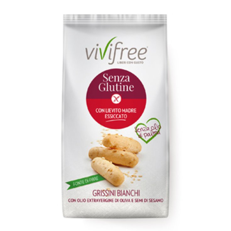 Vivifree Senza Glutine Grissini Bianche con Olio Exgtravergine di Oliva e Semi di Sesamo 25g